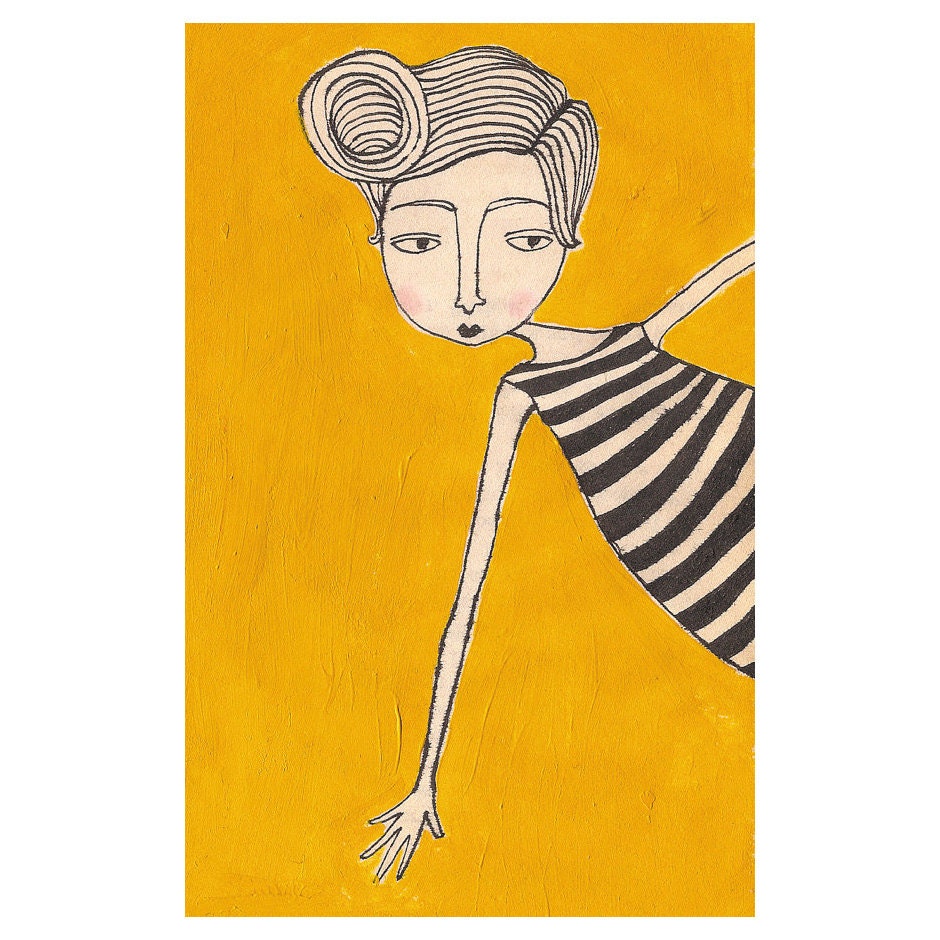 girl in stripes (4x6 print)