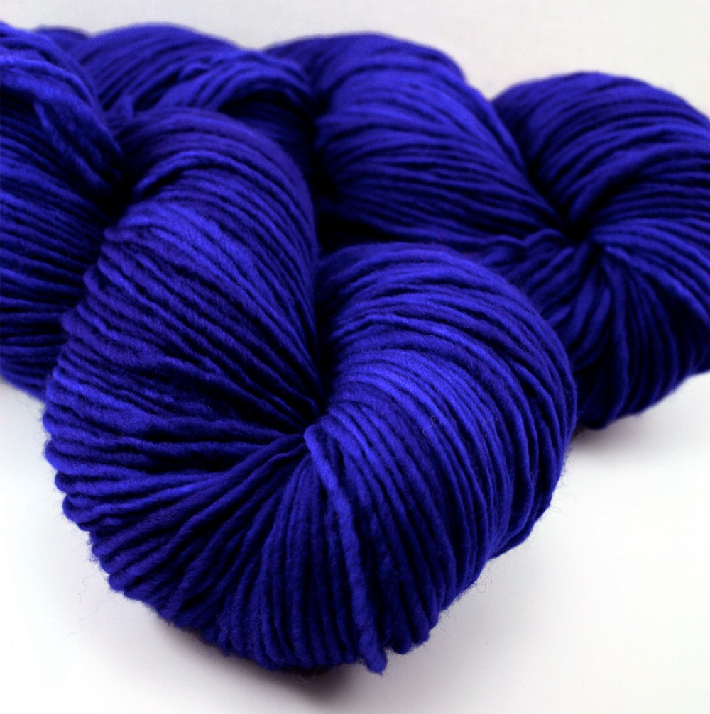 Snuggle in "Cobalt," Hand Dyed DK Weight Superwash Merino SIngle, 1-ply