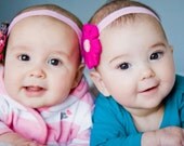 pink flower baby headband
