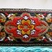 Jacquard ribbon trim red maroon with metallic gold embellishment 1 inch wide