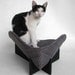 Midcentury mod cat bed in grey black weave
