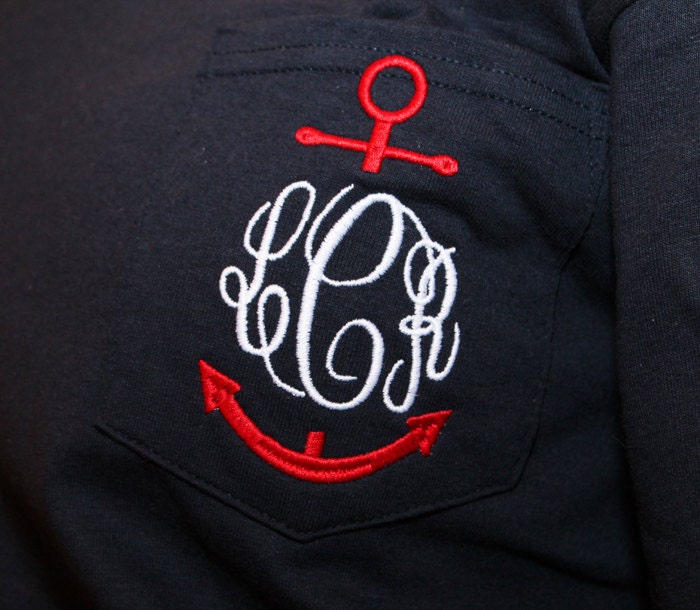 Monogram Anchor Pocket Tshirt Long Sleeve Tee