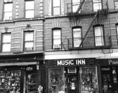 New York Photography - 'Music Inn' - Black and White - Square 5x5