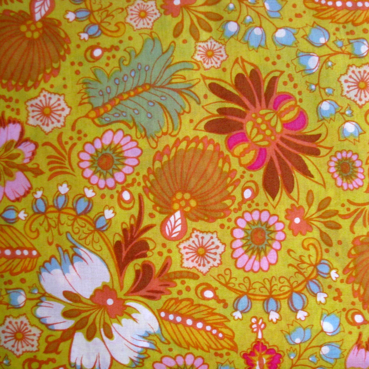 DESTASH Anna Maria Horner Little Folks Cotton Voile - Coloring Garden in Citrus - 1 Yard