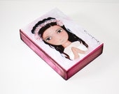 First Communion Girl - ACEO Giclee print mounted on Wood (2.5 x 3.5 inches) Folk Art  by FLOR LARIOS