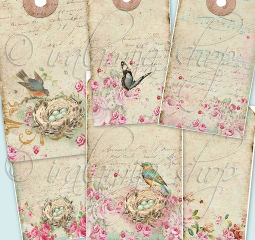 ROMANCE TAGS collage Digital Images -printable download file-