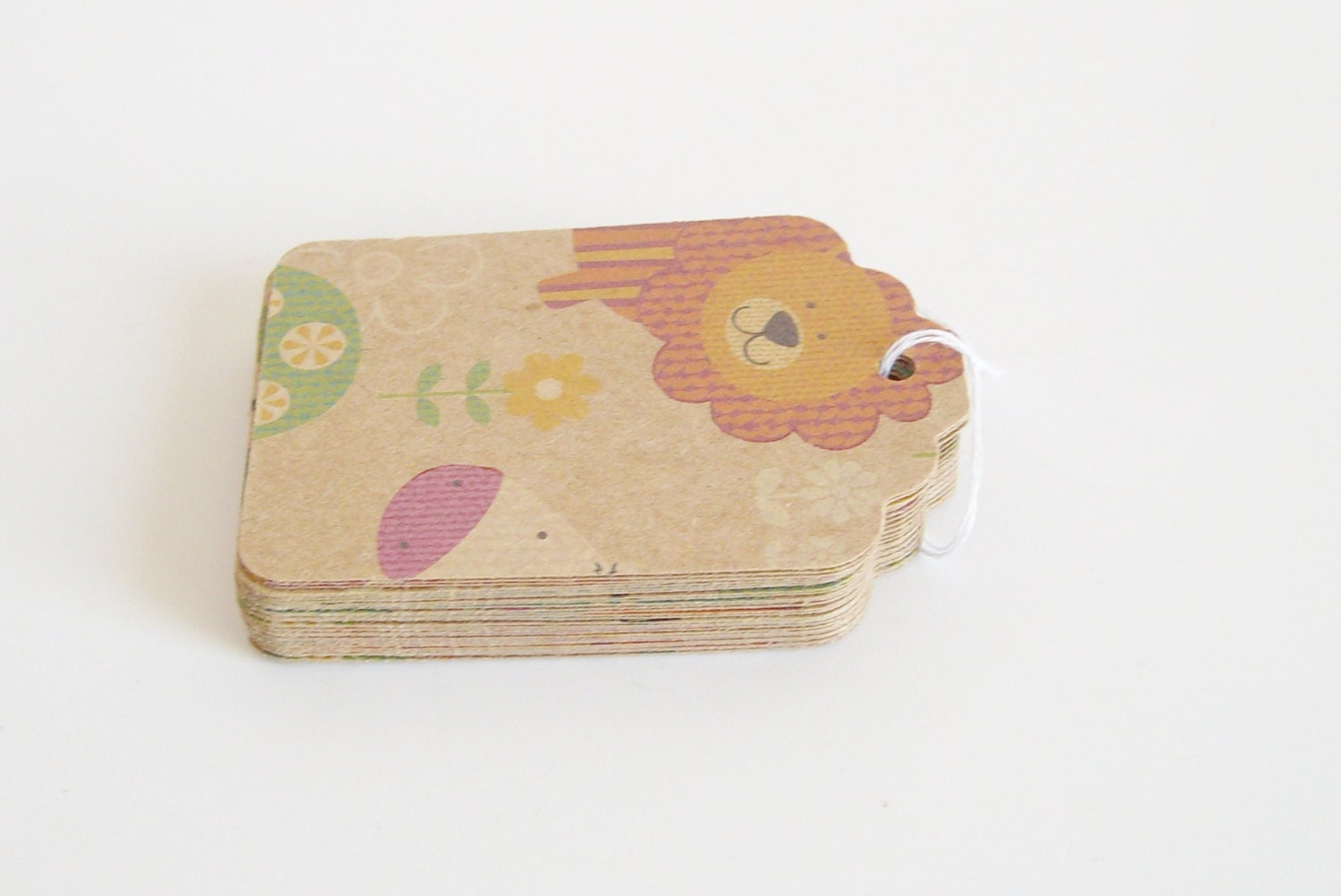 30 Animal printed kraft tags, hang tag, wishingtree tag, gift tag, product tag, scrapbooking tag, gift label, embellishment, animal