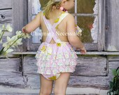 Baby Girl Sunsuit Romper Bubble with Ruffles - Damsel in Lilac