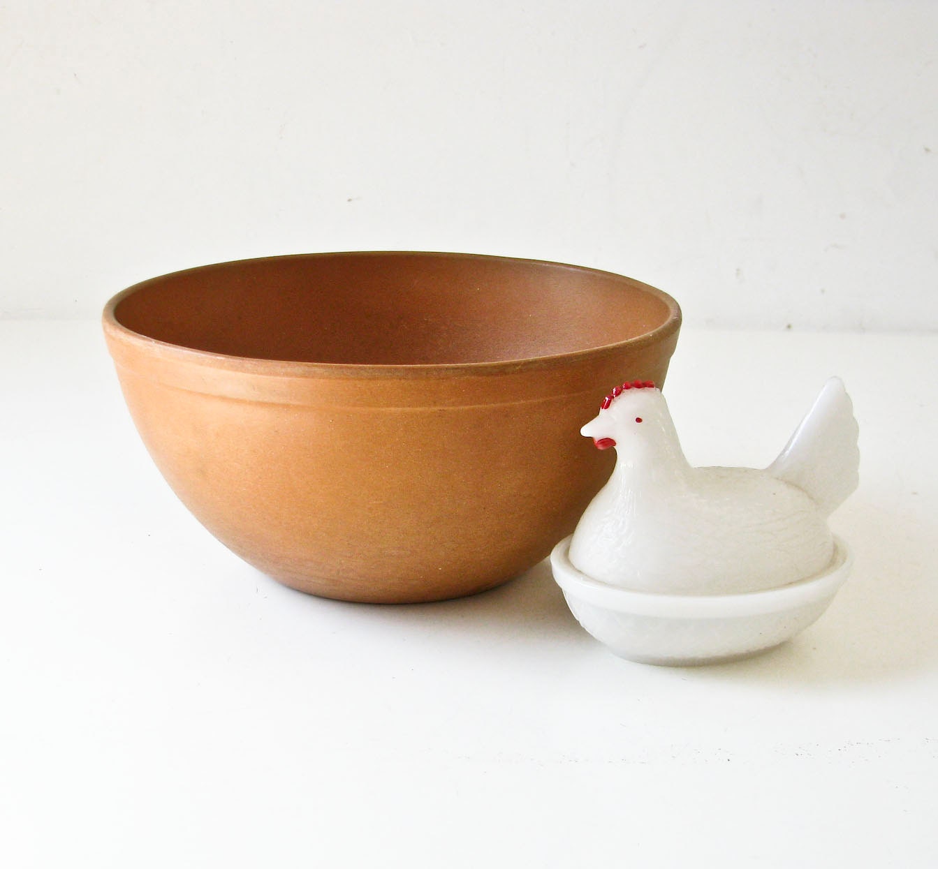 Mid Century Modern Bowl - Serving - Agatized Wood