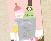 Sweet Wishes 20 Champagne Baby Shower Sip & See Invitations GIRL - Custom Quantities (As Low as 1.19 Each) Il_170x135