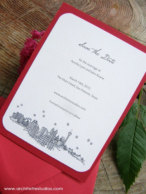 Save the Date Wedding - (20) City Skyline Cards- A2 sized (4.25 x 5.5)