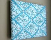 11x14 Memory Board Bow Holder Ribbon Board Bow Board Turquoise Marshmallow Cream Swirls