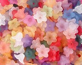 Acrylic Bead 50 Daisy Lily Flower 5-Petal Frosted 10mm x 5mm (1013luc10m4)