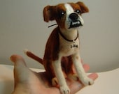 Custom Dog needle felted art Pet miniature sculpture made to order memorial