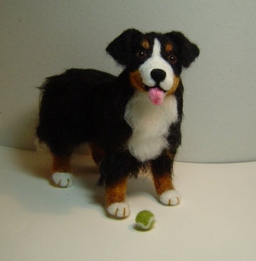Custom dog Pet Portrait miniature needle felted customized dog soft sculpture