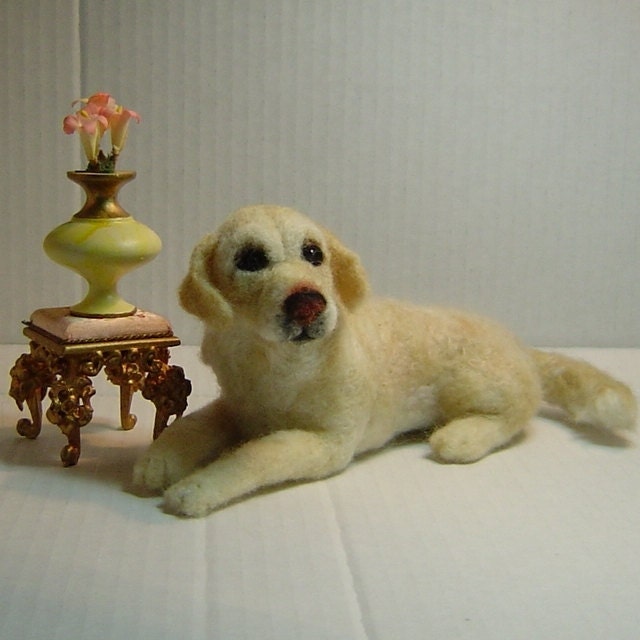 Custom Dog Pet Portrait needle felted Labrador Retriever Soft Sculpture Memorial