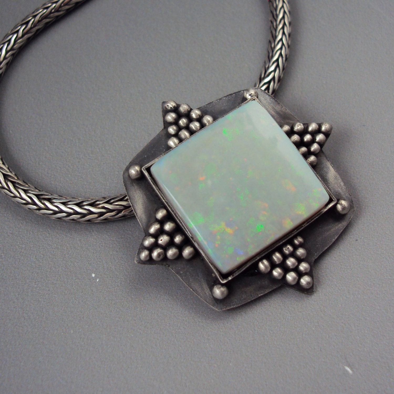 Square Opal Necklace
