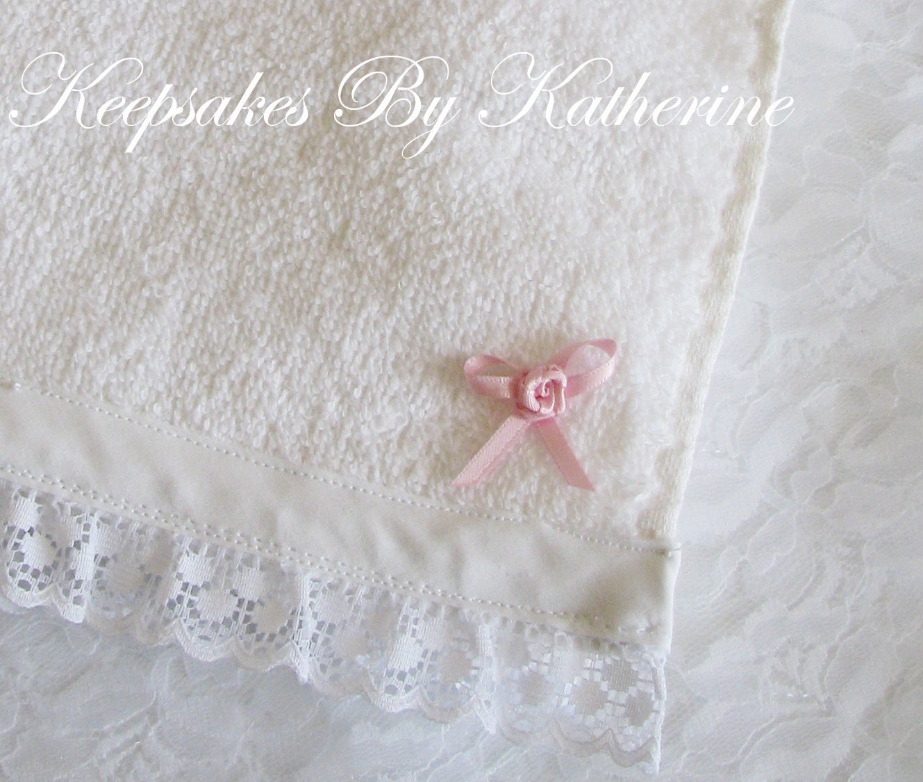 Handmade Lace Trim Hand Towel