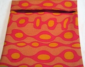 Lined LARGE FlipFlap Sack--Red and Orange Sandwich bag