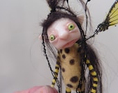 ooak pose-able tiny BUMBLE BEE pixie FAIRY (17 ) art doll by DinkyDarlings