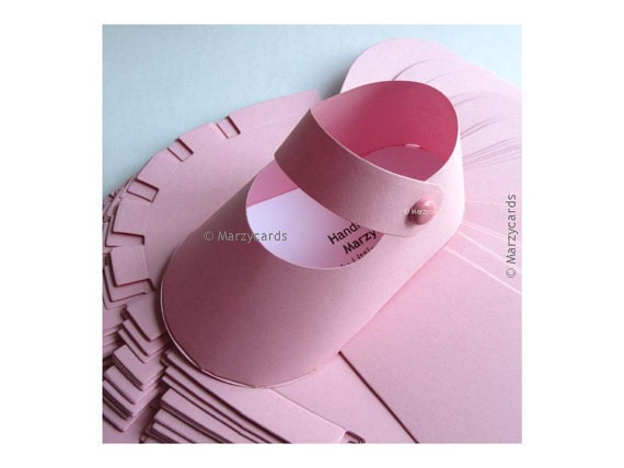 10 Baby Shoe Gift Box Favors (c) MARZYCARDS Pink PAPER Shoes T I Y KIT