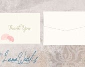 Blush Pink Floral Peony Wedding Thank You Card