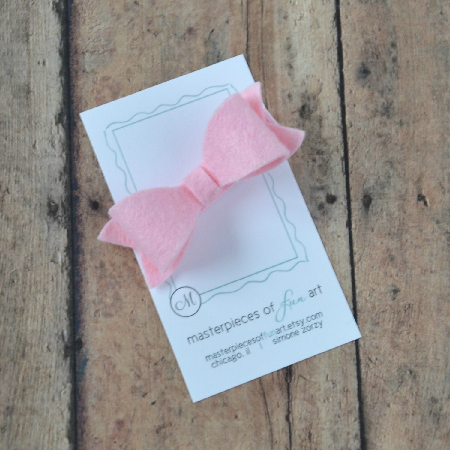 Pearl Pink Wool Felt Hair Bow - pastel pink felt bow hair clips - Cute for Spring and Summer