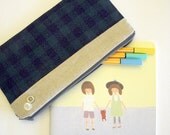 gingham check - Long pouch