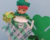 Vintage Style St. Patricks's Day  Girl - Dennison Sticker