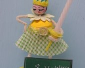 Vintage Style Spun Head, Birthday Gal with Birthday Candle Box