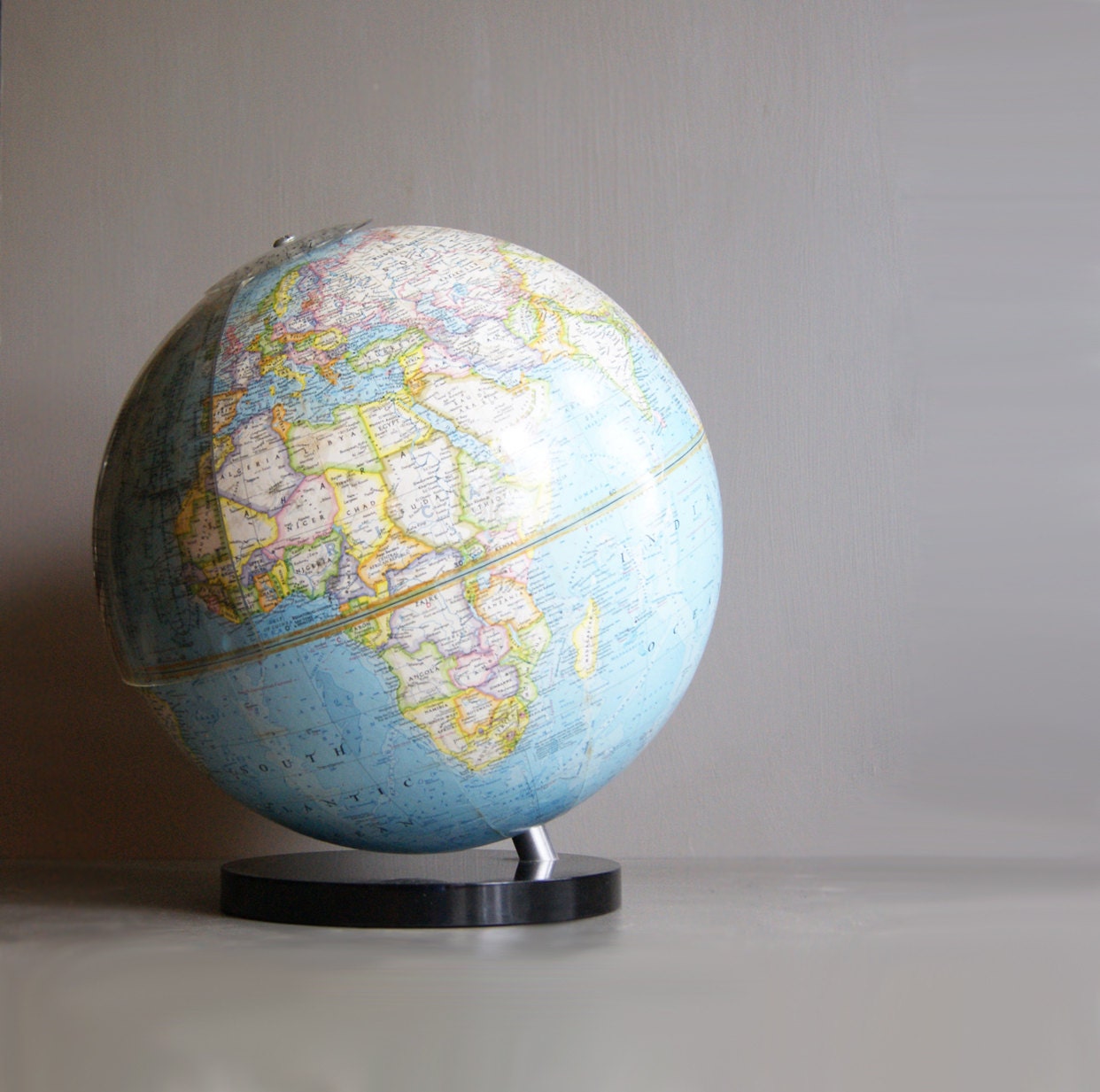 Vintage World Globe by National Geographic Dated 1984