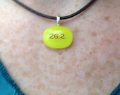 Marathon pendant - 26.2 - fused glass necklace - proceeds through May 31 2013 donated to The One Fund - Choose from 7 colors