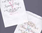 Wedding, Candy Buffet Bag, Favor Bags, Cookie Bar, Treat Bags, Personalized Bags, Love is Sweet, Wedding Monogram 75 bags