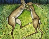 The Relentless Affection - Hare Art Print - EXTRA LARGE  signed print