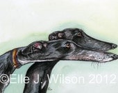 Eventually - Greyhound Art Print - EXTRA LARGE  signed print