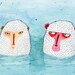 Greeting card - snow monkeys