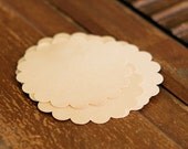 9 Vintage Manilla Scalloped Edge Circles Sturdy 3 inchTags