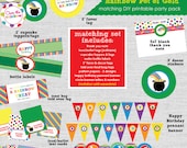 Rainbow Pot of Gold Birthday Party - DIY/Printable Complete Party Pack