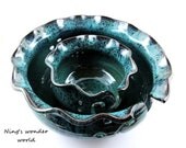 Jombo Yarn bowl, Knitting bowl, X-large, teal blue - IN STOCK NO.80