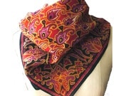 Vintage Scarf / Abstract Paisley Print
