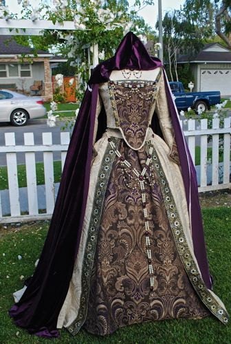 Custom Medieval Tudor Renaissance Gown Wedding or Costume...Cape, Jewelry and Gown