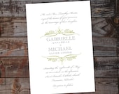 Custom Vintage Script Wedding Invitation