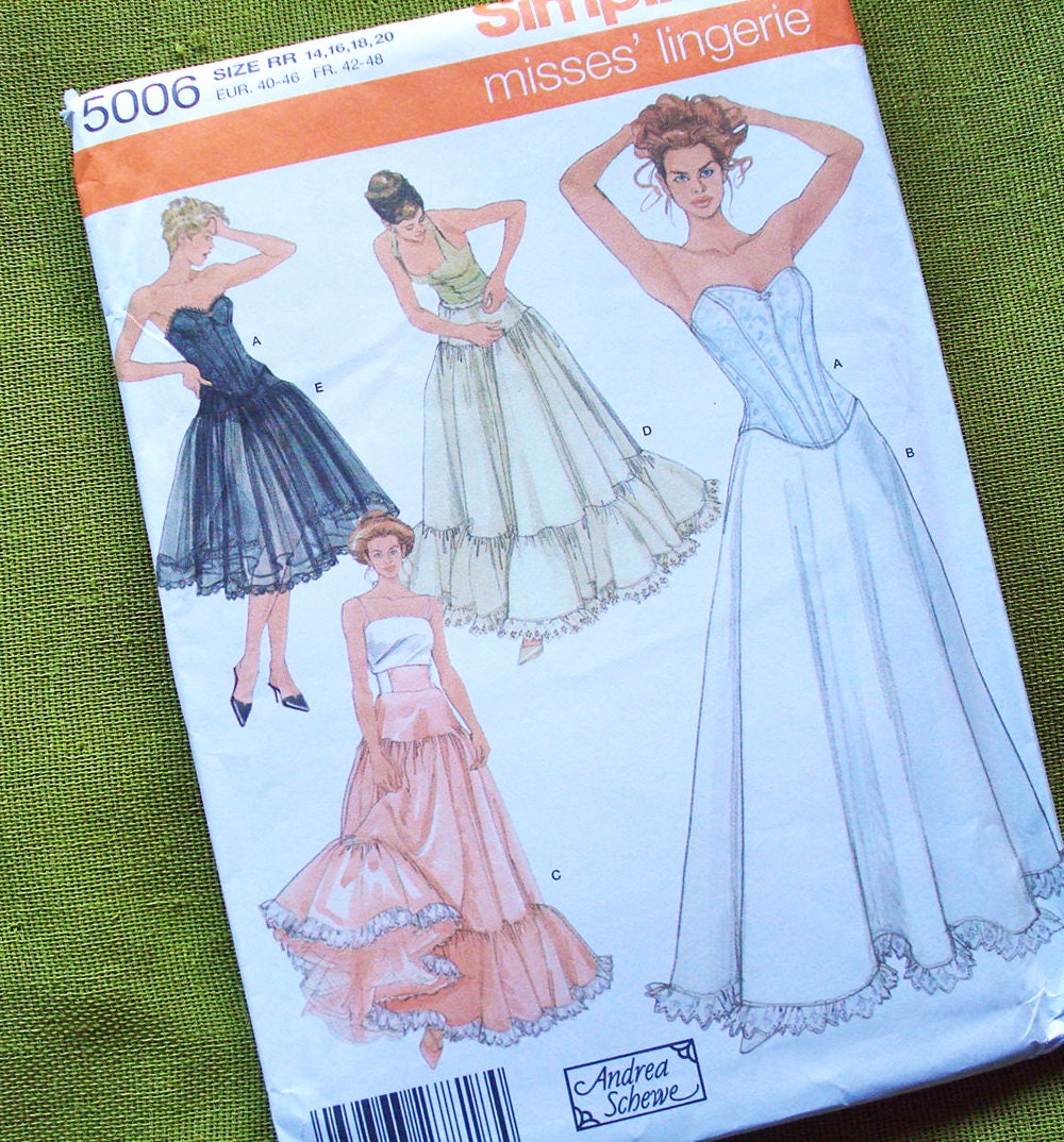 Misses Lingerie Pattern - Corset, Petticoat - UNCUT for Gowns or Costumes / Size 14, 16, 18, 20