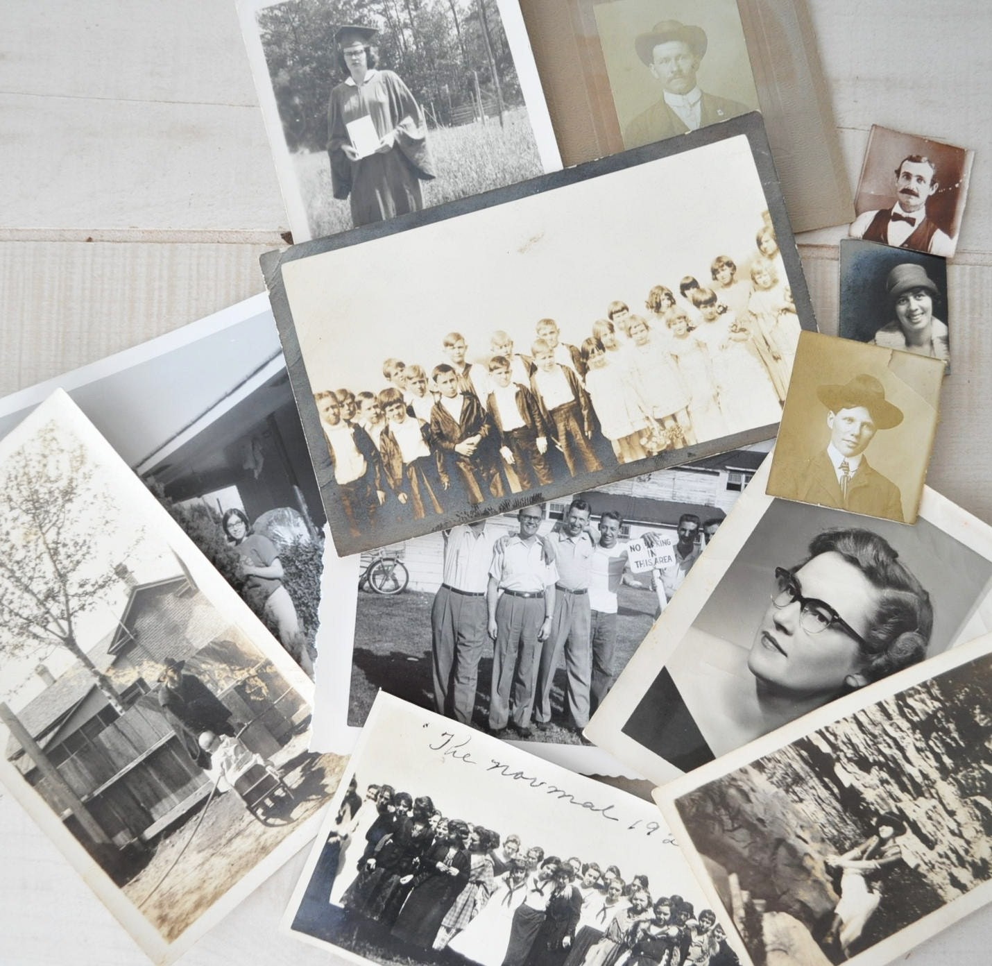 1 dozen black and white vintage photo lot