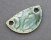Porcelain Flower Pendant in Blue Green