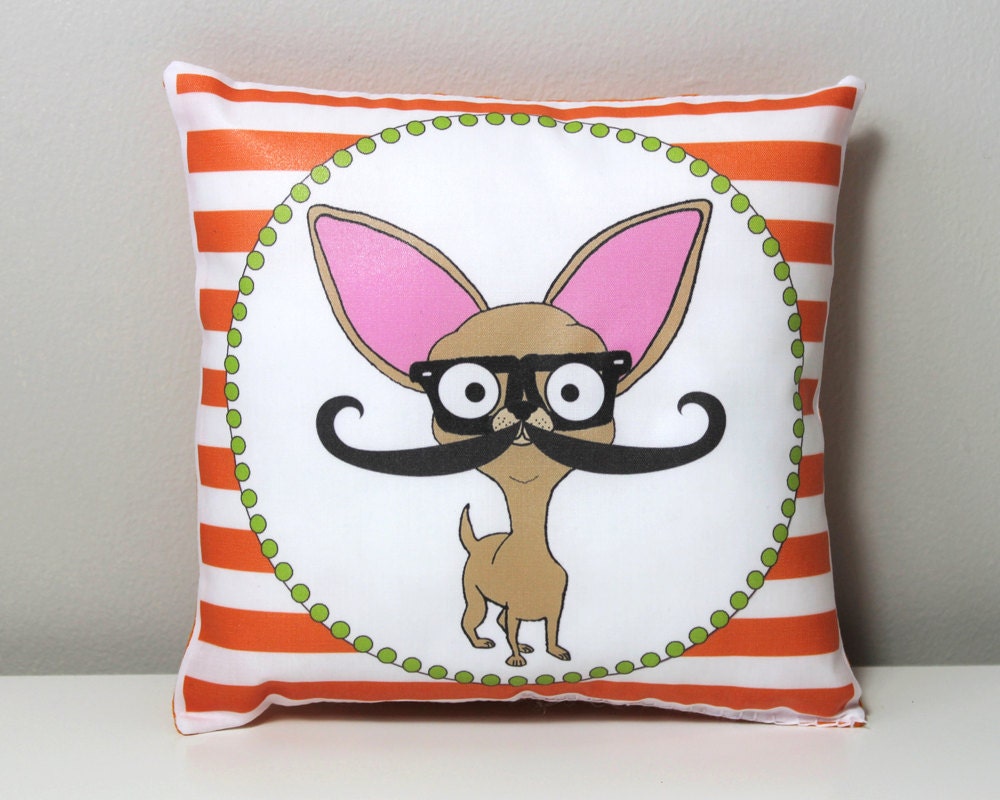 Chihuahua Cushion Mustache Stripe Mini