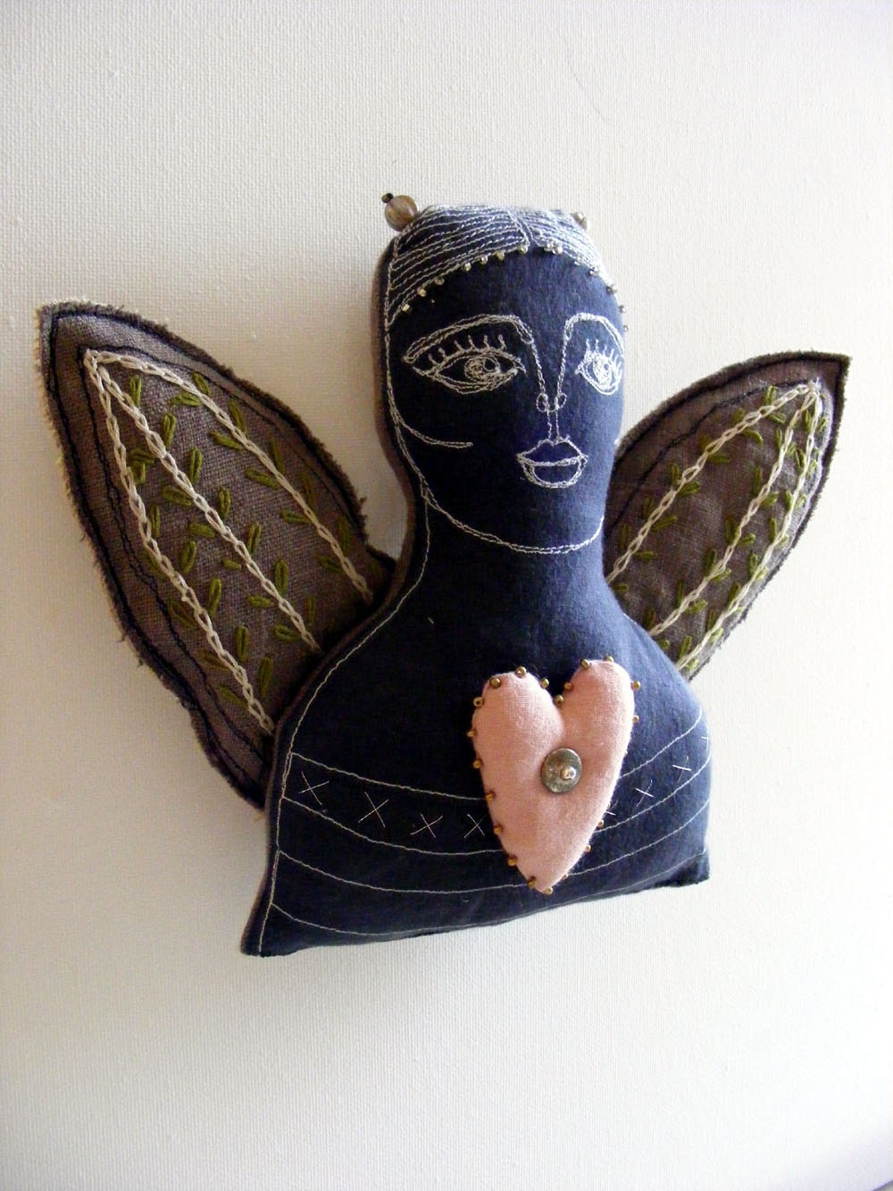 Angel - handmade, embroidered and beaded
