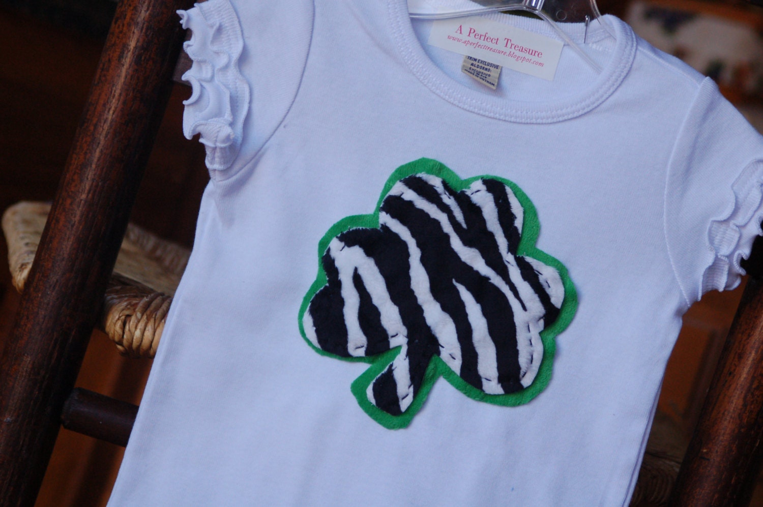 st pattys day short sleeve tshirt.  loving the zebra style.