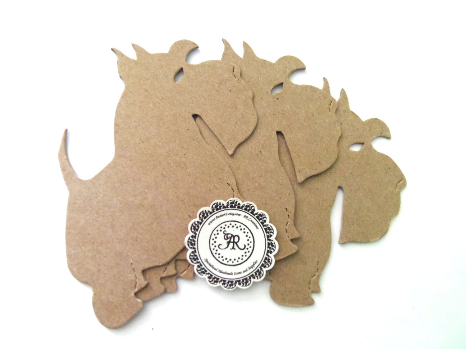 Scottie, Chipboard Dog, Scottie Dog, NEW SHAPE 139 - Chipboard Scottie Dogs, Chipboard Die, Mini Album Covers Cut Set of 3