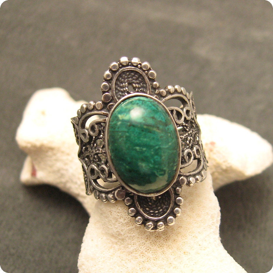 Vintage Sterling Ring Filigree R5424